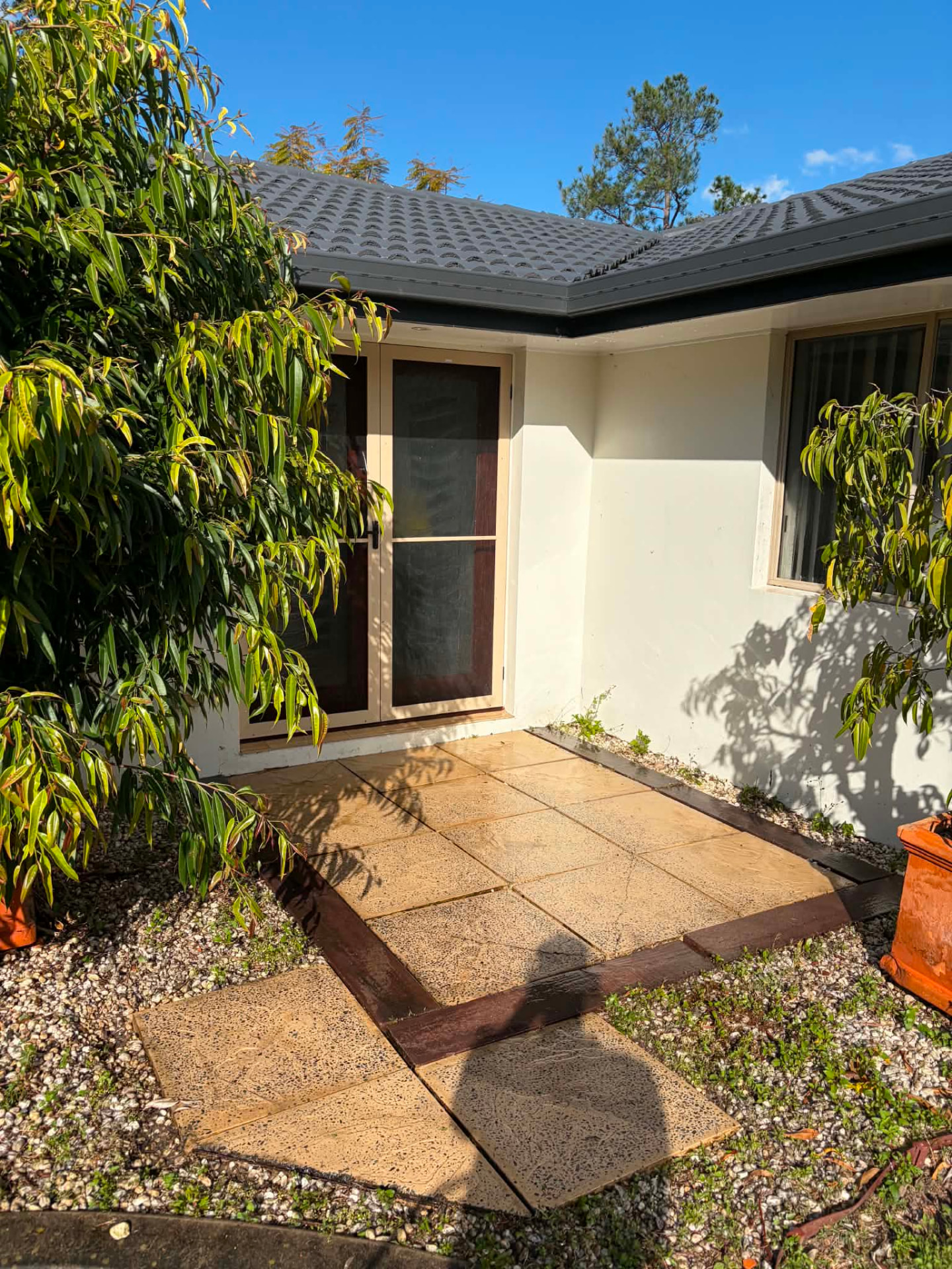 Same entry patio pavers washed clean
